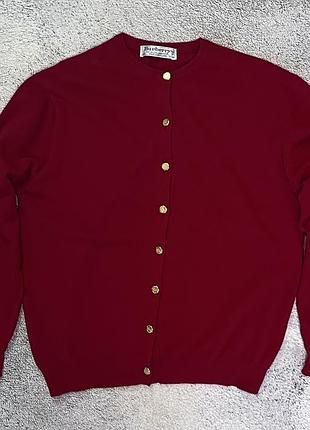 Burberrys вінтажний кардиган geelong lambswool made in scotland червоний