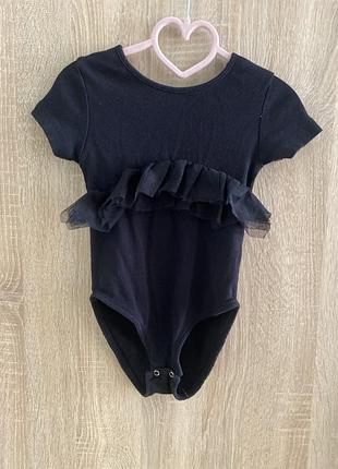 Чорний боді zara для дівчинки бодік