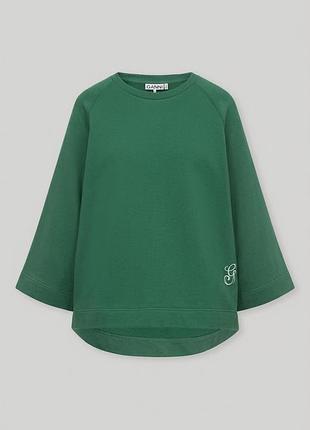 Зелений оверсайз світшот ganni вільного крою, l/xl