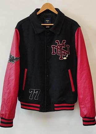 Чоловіча вовняна куртка- бомбер superdry mixed varsity bomber