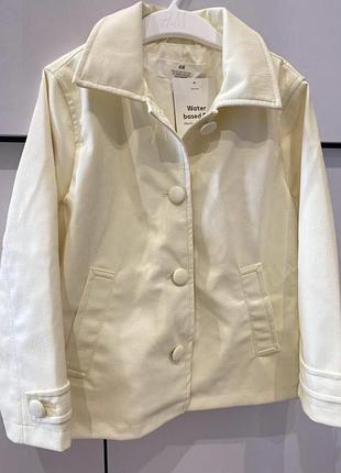Стильная демисезонная куртка-пальто h&m для девочки, светло-желтая
