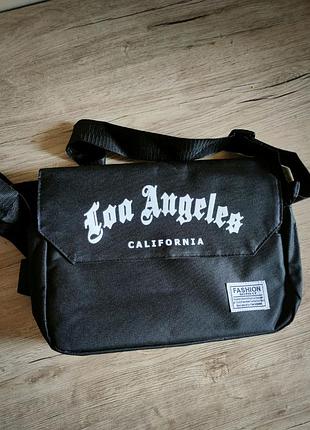 Сумка чоловіча месенджер los angeles чорна