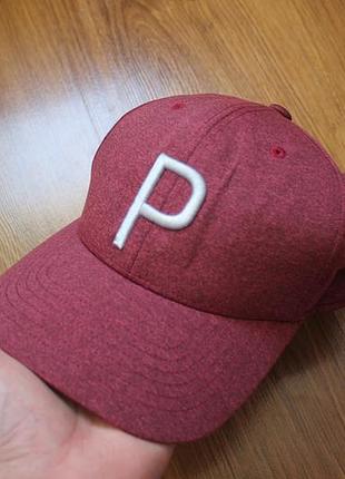 Бейсболка унісекс кепка puma golf p snapback бордова меланж
