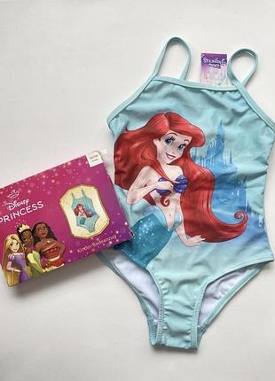 Новый детский купальник на девочку цельный русалка русалочка дисней disney princess 98/104 2-4 года  122/128 6-8 лет