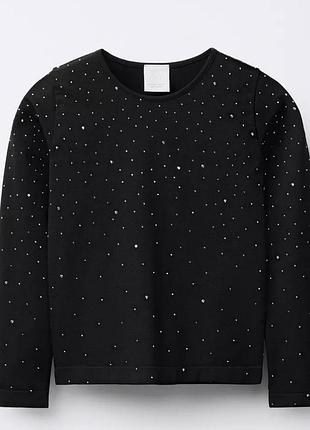 Лонгслів zara зі стразами р.156