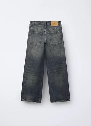 Широкі джинси zara на дівчинку 9/10 років, джинси zara для дівчинки джинси з заклепками по боках; бренд zara. 2