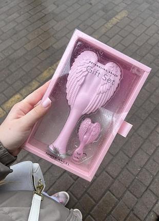 Рассческа tangle angel 2.0 & keyring detangling brush gift set pink (brush/2pc)