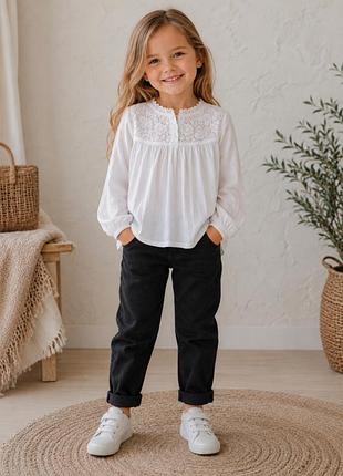 Набор на девочку джинсы мом и белая блуза на 5-6 лет 🎀