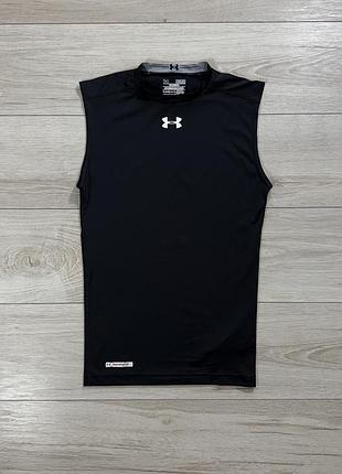 Новая черная компрессионная майка андер армор under armour heatgear compression sleeveless, m, оригинал