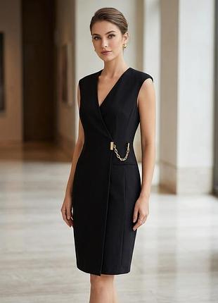 Сукня-футляр calvin klein чорна, розмір m, подовжений жилет