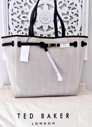 Новая больная сумка женская элегантный большой тоут ted baker tafanie (кожа + канвас)