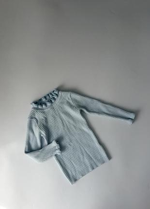 Ніжний блакитний гольф/гольфик matalan із хвилястою горловиною та манжетами.