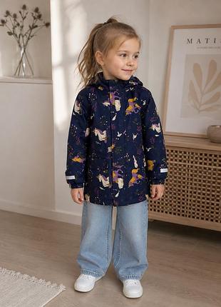 Lindex kids утеплена демісещонна водовідштовхувальна куртка з єдинорогами, 110 см на 4-5 років