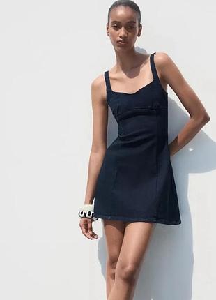 Джинсова сукня zara корсетна