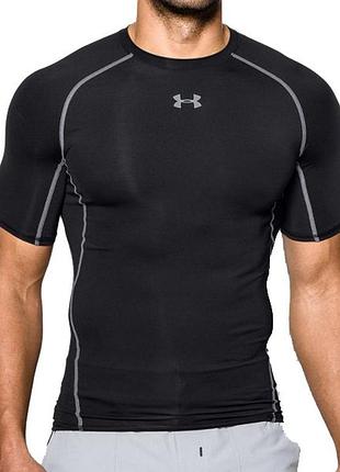 Новая черная компрессионная футболка андер армор under armour heatgear compression, m, оригинал