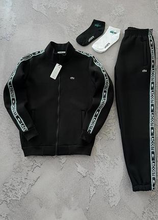 Костюм зимний спортивный мужской черный lacoste black! зимний спортивный костюм мужественный lacoste! материал трехнитка на флисе! размеры s-xxl!