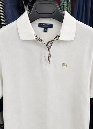Топ поло burberry london білий nova check, розмір m