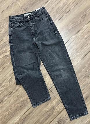 Джинси zara mom 36 темно сірий