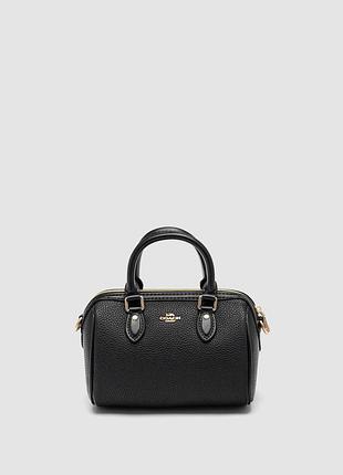 Сумка coach rowan satchel in black/gold