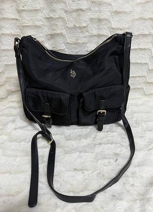 ✨ стильна нейлонова сумка u.s. polo assn. із накладними кишенями