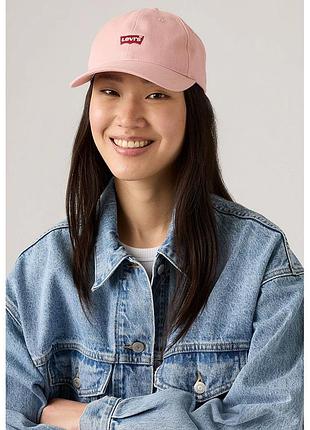 Розовая унисекс кепка бейсболка levi's housemark