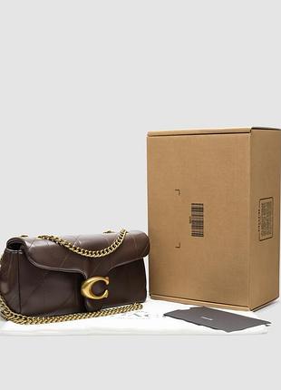 Сумка coach tabby shoulder bag 26 with quilting brass/maple