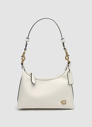 Сумка coach juliet shoulder bag white smooth leather