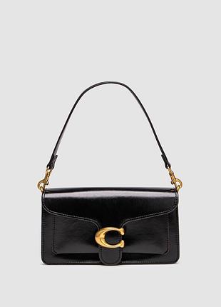 Сумка coach tabby shoulder bag 26 in polished pebble leather black/gold