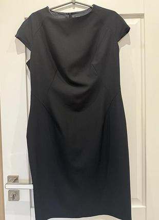 Елегантне чорне плаття-футляр zara basic з підкладкою