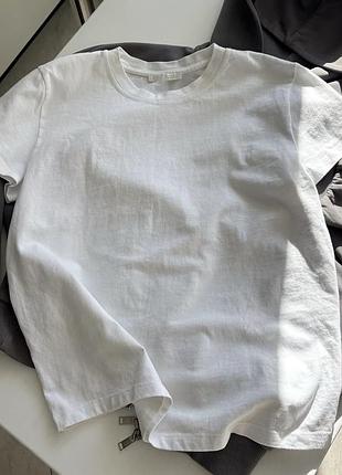 🤍бавовняна біла футболка zara (made in morocco)  100% бавовна