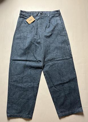 Stussy canvas volume pleated trouser navy pants
