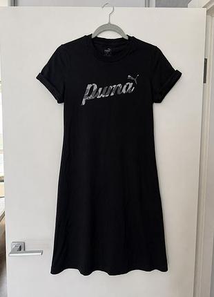 Чорна сукня-футболка puma з логотипо