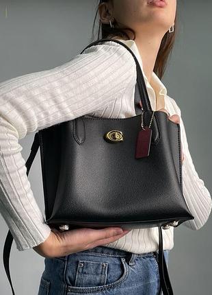 Сумка coach willow tote 24 in black