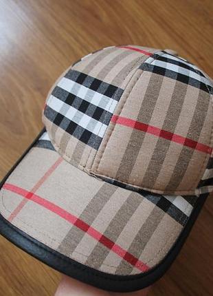 Кепка бейсболка бавовна унісекс стиль burberry у клітинку (рєпліка)