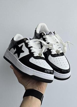 Жіночі кросівки a bathing ape bape sta • black white •