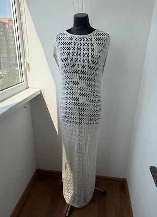 Ажурна літня сукня-туніка максі lawrence grey new york, р. 40 (l) 100% бавовна