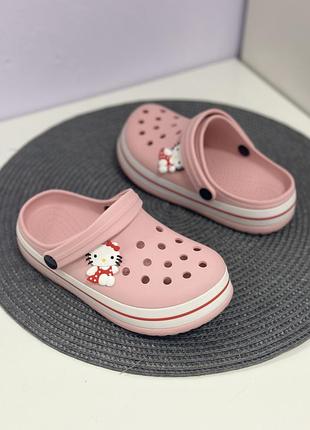 Крокси на дівчинку шльопанці дитячі крокси рожеві крокси crocs