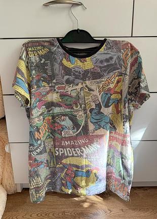 Крута футболка spider-man з коміксів марвел із супер-героями на зріст від 143 до 153 см