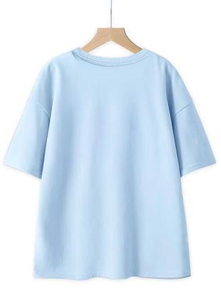 Голубая коттоновая футболка, 5xl