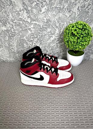 Jordan air 1 mid кроссовки 40 размер баскетбольные кожаные белые