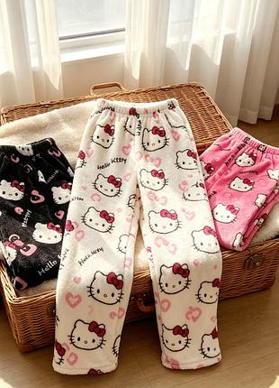 Штани плюшеві hello kitty