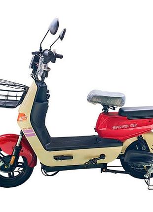 Велосипед с электромотором spark r8 14" 60v/800w/20ah lifepo4 бежевый с красным
