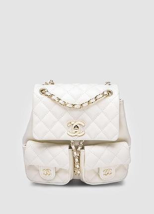 Рюкзак шанел two-pocket duma backpack white