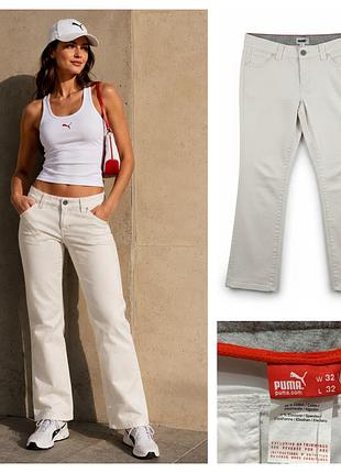 Жіночі білі повсякденні штани (чіноси) puma. модель виконана з щільної бавовни.