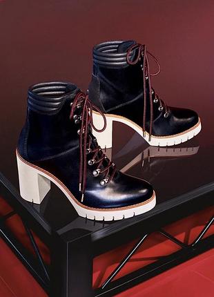 Ботинки натуральная кожа на шнуровке и платформе tommy hilfiger