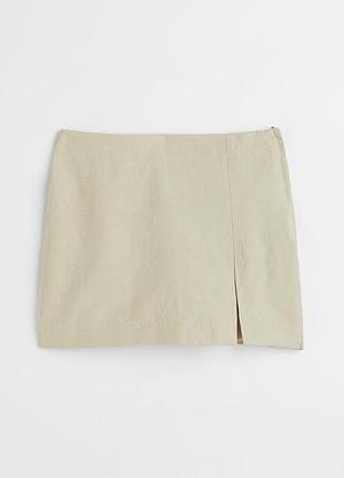 Новые короткие юбки со льном h&m - xl, xxxl