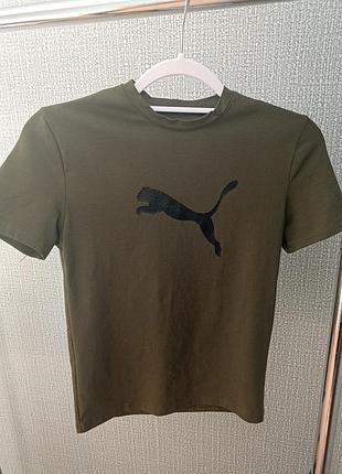 Футболка хлрпчика 9-12 лет puma цвет хаки, болотный