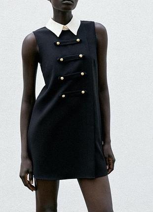 Сукня  з аламарями zara чорна сукня з воротнічком