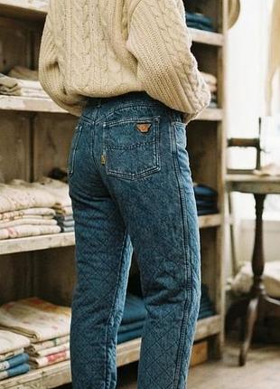 Брендовые винтажные редкие утеплённые джинсы armani jeans италия  оригинал!