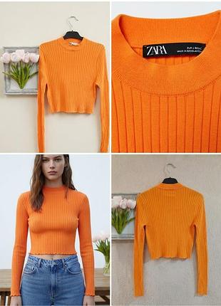 🧡 zara яскравий укорочений топ 🧡